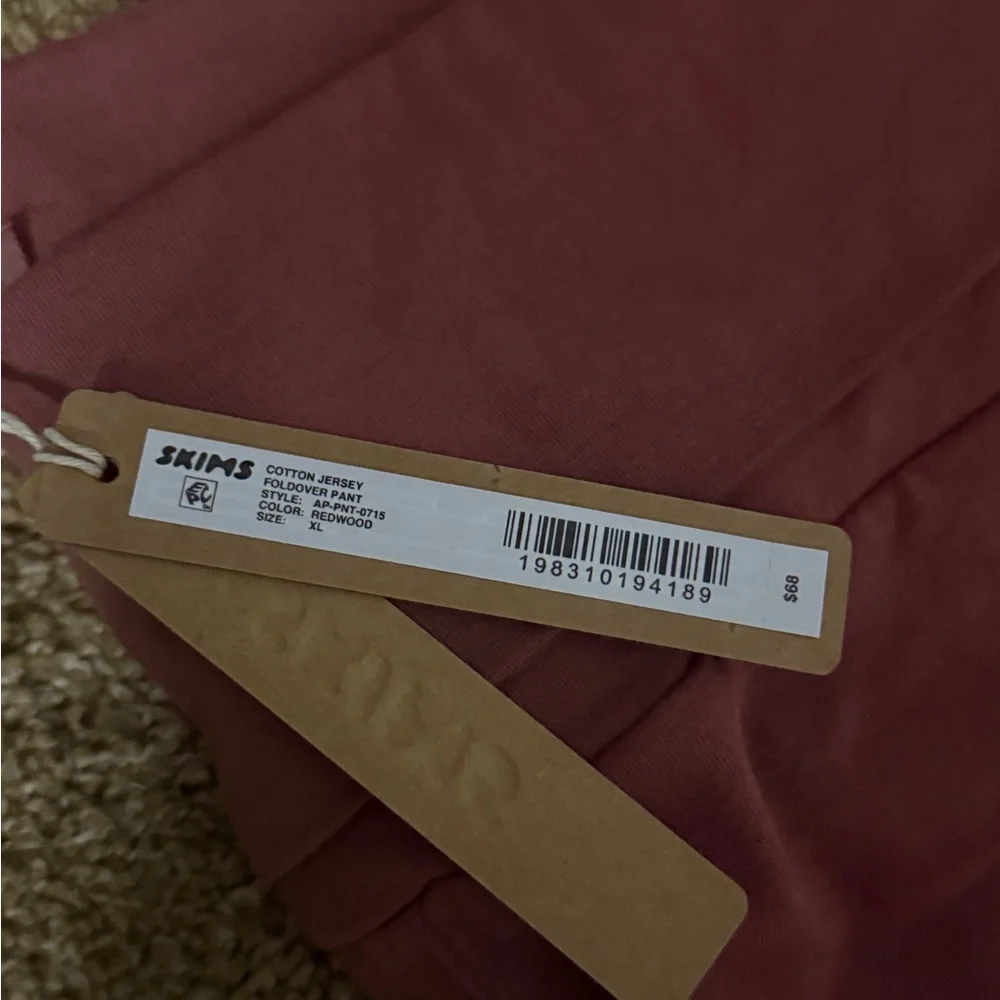 SKIMS Cotton Jersey Foldover Pant- Redwood - Picture 3 of 3